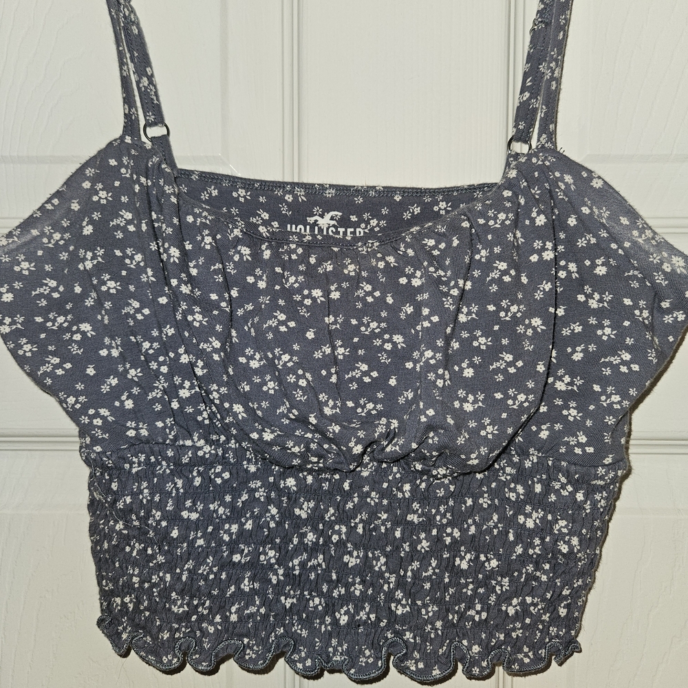 Hollister Dark Blue Floral Tank Top